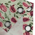 thumbnail image 4 of Ambesonne Floral Grommet Curtain, Spring Nature Blossoming Art, 50"x84", Pistachio Green and Dark Pink, 4 of 5