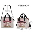 thumbnail image 3 of Lunch Bag Portable Crossbody Meal Bag Cooler Bag Insulated Lunch Bag Food Bag Handheld & Crossbody Design Super Cute Pink Mushrooms, 3 of 6