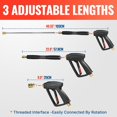 thumbnail image 2 of YAMATIC Pressure Washer Gun with Extension Wand & 5 Nozzles, 4000 PSI, M22-14mm & M22-15mm Fittings, Replacement for Ryobi, Karcher, Greenworks, Craftsman, Troy-Bilt, 2 of 7