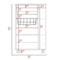 thumbnail image 2 of Depot E-Shop Rosemont Kitchen Cart With 2 Shelves, Casters, Basket Rack, And Drawer, White/ Light Oak, 2 of 5
