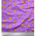 thumbnail image 1 of Soimoi Purple Modal Satin Fabric Cheese Slice & Rats Kids Print Fabric by Yard 42 Inch Wide, 1 of 3