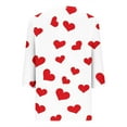 thumbnail image 4 of Fartey Valentine's Shirts for Women Plus Size Fall 3/4 Sleeve Tunic Tops Soft Comfy Crewneck Tees Valentine's Day Pink Heart Tshirts Casual Loose Holiday Blouses S-5XL, 4 of 5