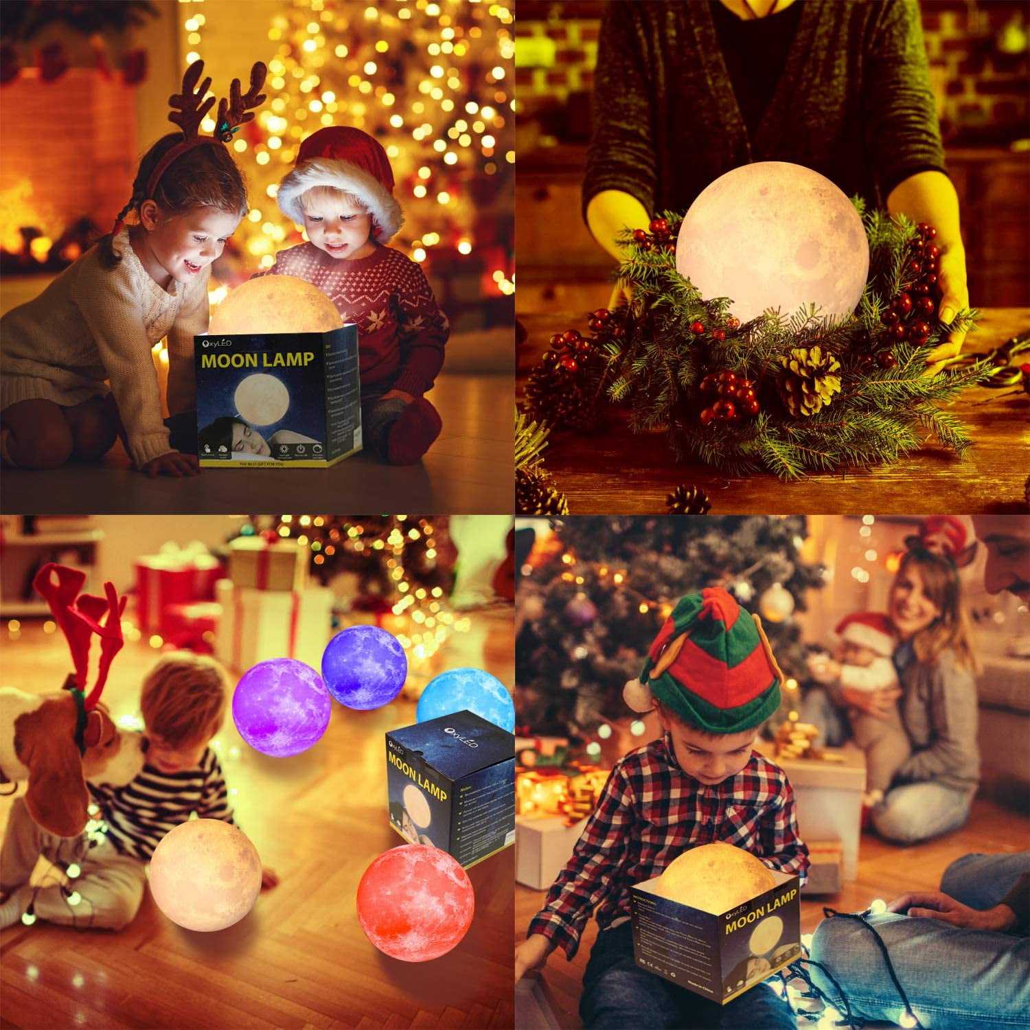 3D LED Moon Light, Remote & Touch Control Moon Night Light Gifts for Girls Boys Kids Women Birthday(4.7 inch 16 Colors)