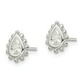 thumbnail image 4 of Auriga Fine Jewelry 925 Sterling Silver Beaded Edge Pear CZ Stud Earrings for Women, 4 of 4