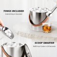 thumbnail image 4 of Insulated Ice Bucket with Lid, Scoop, Ice Tongs & Detachable Double-Sided PU Cover– 4L Double-Wall Stainless Steel Ice Buckets for Parties, Cocktail Ba, Champagne & Bar Cart Accessories, 4 of 17