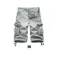 thumbnail image 4 of pitrice Cargo Shorts Pantalons Décontractés Homme Tenue Résistance à l'Usure Épaissir Extérieur Résistance à l'Usure Multi Poches Intérieur Longue Durée Commodité Travail Costume Blanc-Gris 36, 4 of 7