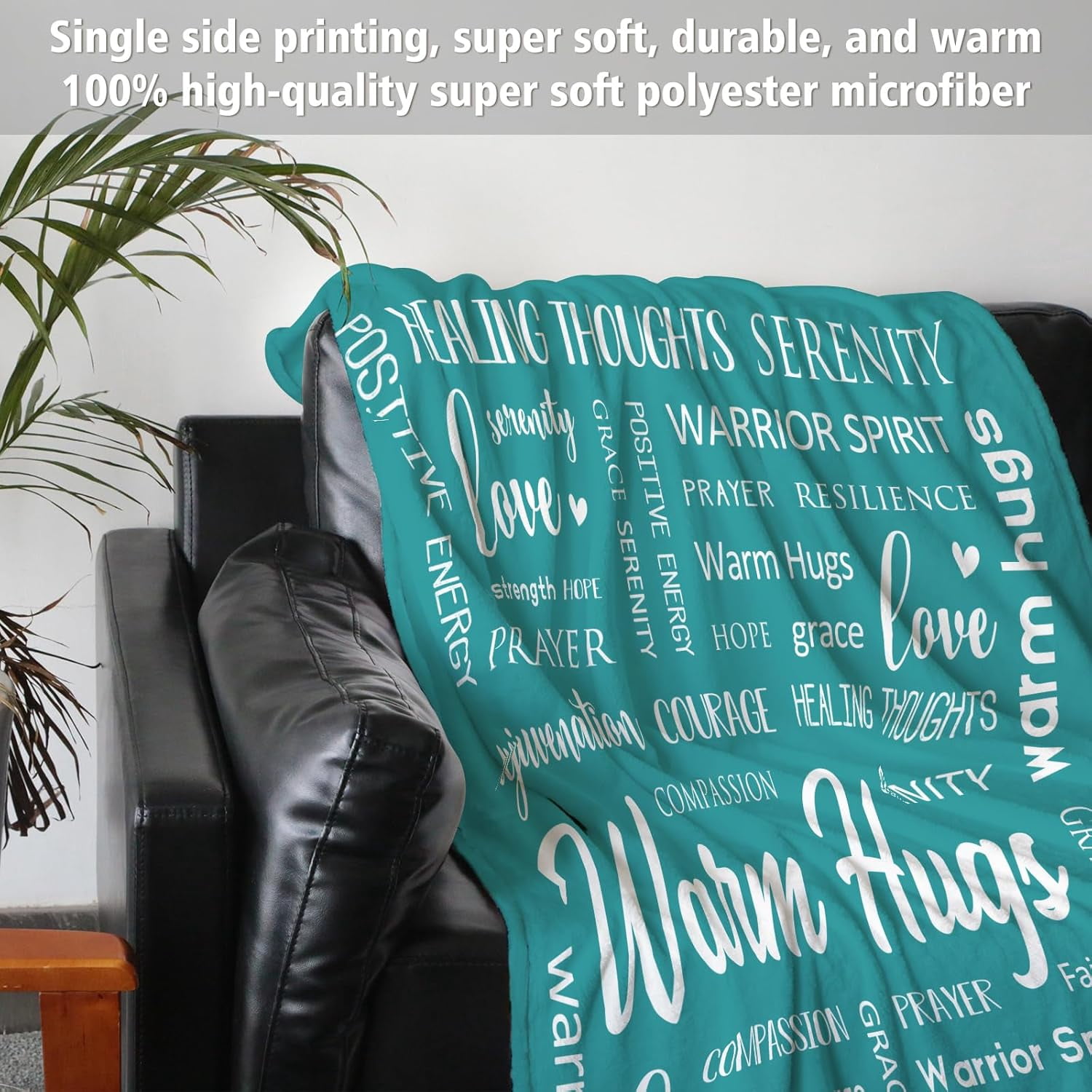 Warm Hugs Healing Blanket - Breast Cancer Gifts for Women, Get Well Soon, Feel Better Gifts for Women Patient, Think of You, Sympathy Gift for Friend Sister, Soft Comfort Throw Blankets 50" x 60"