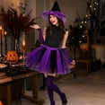 thumbnail image 3 of Adult Women'S Halloween Witch Costume Set With Hat, Striped Socks, Gloves And Tulle Skirt, Four-Piece Outfit For Costume Parties, Dance Events, Cosplay And Themed Celebrations, 3 of 5