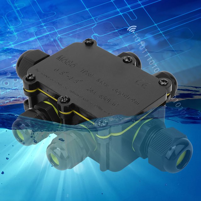 CAJA DE CONEXIONES, CAJA DE CONEXIONES DE PLÁSTICO IP68 CAJA DE CONEXIONES DE CONEXIÓN SUBACUÁTICA DE 4M T100 450VAC 24A UL94V-2, Agitadores orbaleses
