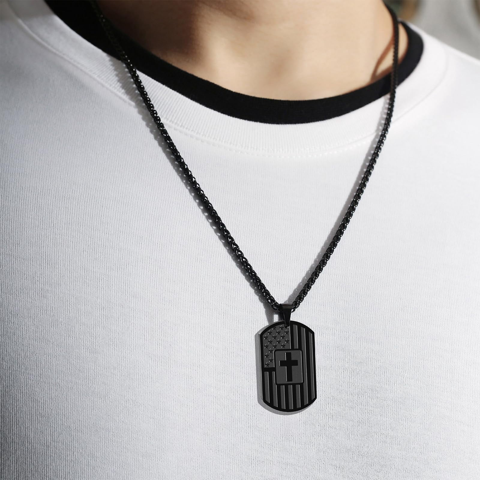 アクセサリー A&G 3 Cross Dog Tag Necklace A&G 3 Cross Dog Tag