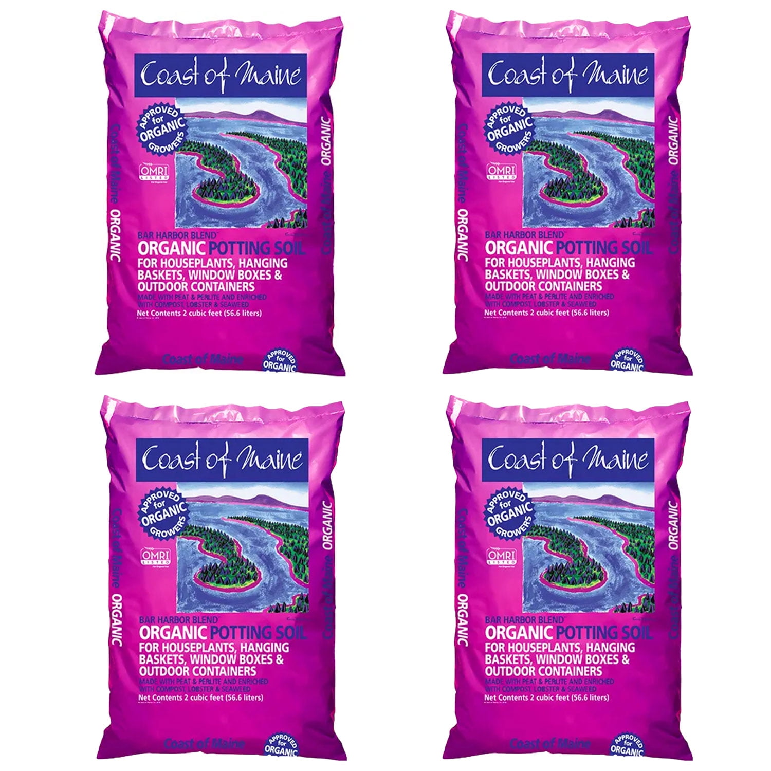 Coast of Maine Premium Potting Soil Bar Harbor Blend 16 QT (4 Pack