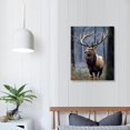 thumbnail image 3 of Nawypu  Wild Animal Canvas Wall Art Deer Elk Look Back In Forest Bushes The Picture Print On Canvas Stretched And Framed For Home Decor Ready To Hang, 3 of 4