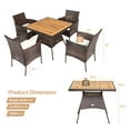 thumbnail image 3 of Costway 5PCS Patio Rattan Dining Furniture Set Arm Chair Wooden Table Top, 3 of 10