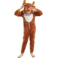 thumbnail image 5 of SWEETXIN Kids Reindeer Onesie Pajamas Halloween Plush Costume Sleepwear Christmas Gift for Girls Boys Jumpsuit 8Years, 5 of 7