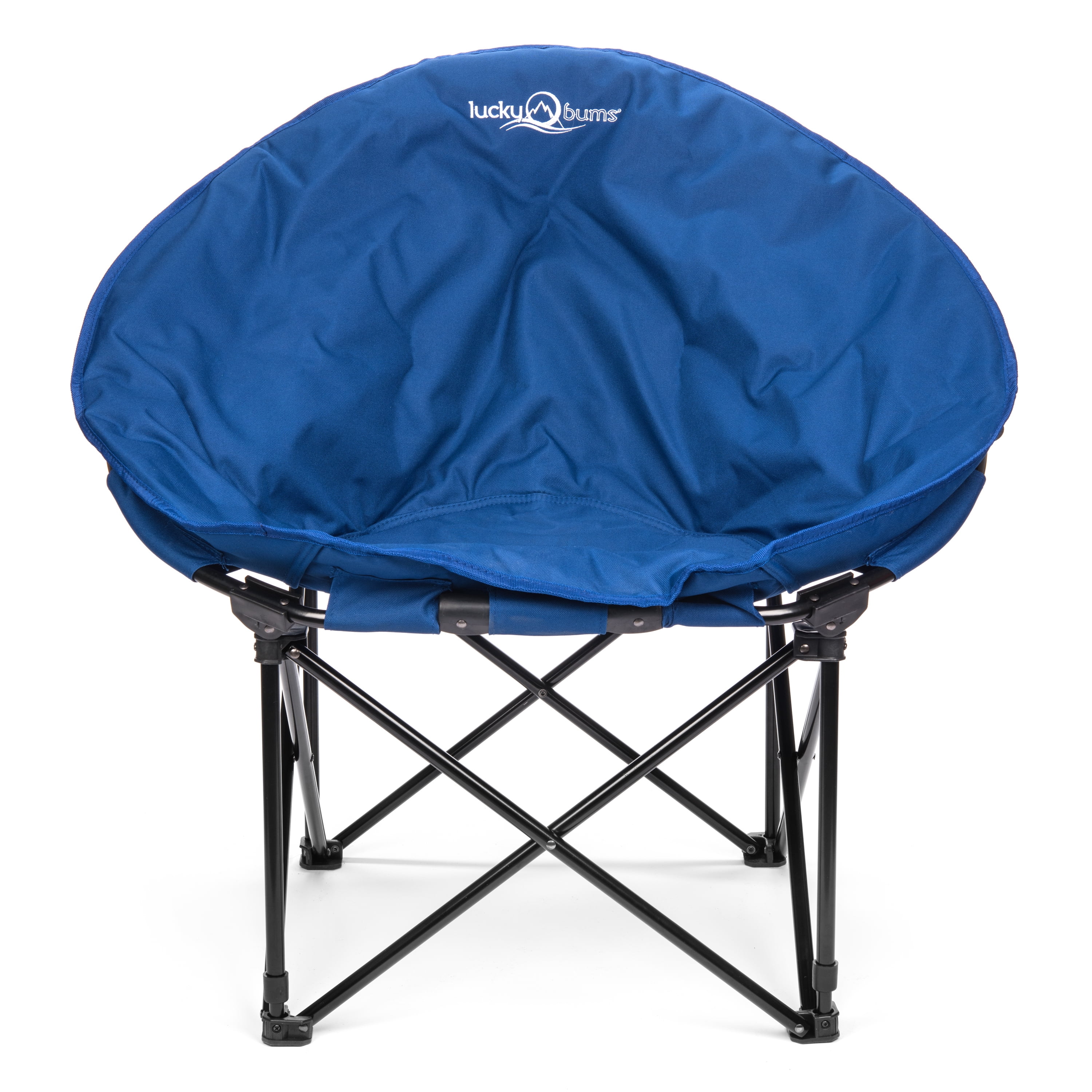 Lucky Bums Moon Camp Kids Adult Indoor Outdoor Comfort Lightweight Durable Chair with Carrying Case, Blue, Large