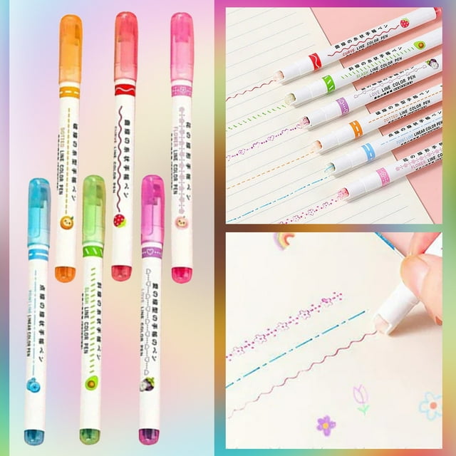 Goohae Rouleau Enlumineur Créatif, Rouleau Enlumineur Créatif Marqueur Stylo pour Prise de Notes Journal 1 ml 1 Pce Stylo Journal 1 ml, Marqueur Stylo pour Prise de Notes Multicolore
