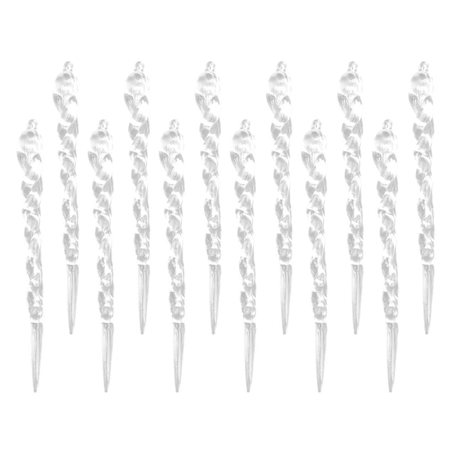 12 Uds colgantes de de Navidad tira en espiral transparente adornos DIY accesorios decorativos longitud 13cm para fiesta de Navidad resistente