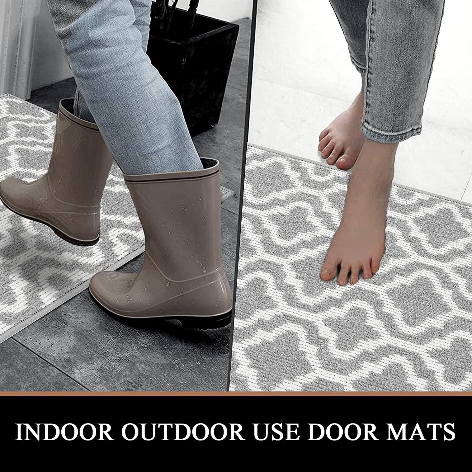 MeyJey Indoor Outdoor Doormat, 24x36 Non-Slip Absorbent Low Profile Front  Door Mats, Brown