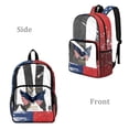thumbnail image 2 of COEQINE Clear Backpack for Women Girls, 17 Inch Large Transparent Backpack with Multiple Pockets, Heavy Duty PVC Daypack for Work Travel 4th of July, Eagle American Flag Retro, 2 of 7