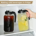 thumbnail image 5 of Set of 3 Glass Pitchers with Lids - 2 Quart Wide Mouth Mason Jar Water Jugs with Filter, Leak-Proof Heavy Duty Containers for Juice, Milk, Tea, Iced Coffee and Drinks, 5 of 7