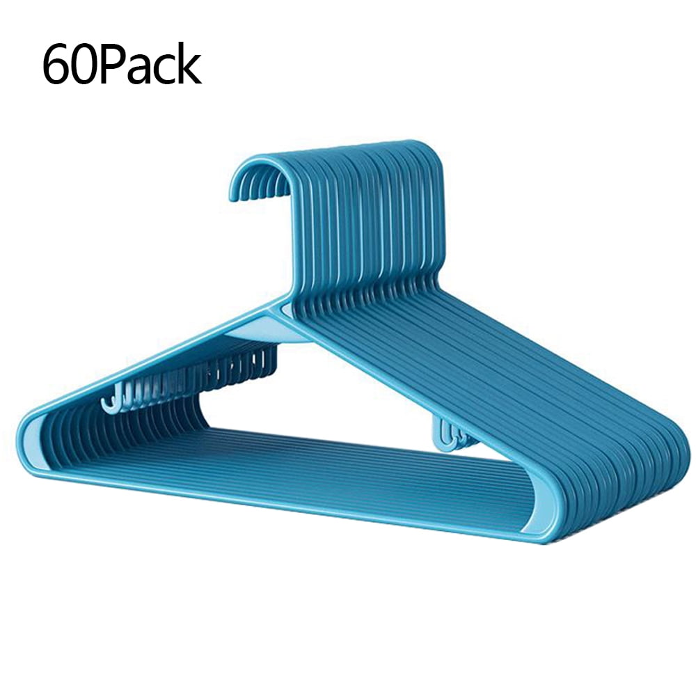 Plastic Hangers 60 Pack Durable Clothes Hanger with Hooks Space Saving