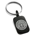 thumbnail image 1 of Stainless Steel Aztec Mask Rune Engraved Small Rectangle Dog Tag Charm Keychain Keyring, 1 of 1