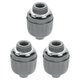 thumbnail image 1 of Uxcell 3Pcs Conectores líquidos a prueba de agua no metálicos, accesorio de conducto flexible de plástico de 3/8" NPT, Gris, 1 of 6