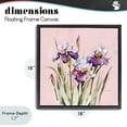 thumbnail image 4 of Stupell Industries Traditional Purple Irises on Pink Black Floating Frame Canvas Art, 18 x 18, by Susan Winget, 4 of 8