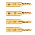 thumbnail image 4 of Prises AV, 4 Pcs Prise Banane BFA Plaqué Or, 4 of 9