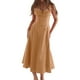 thumbnail image 1 of Vestido Midi Vestido Vestido Midi Bandge para mujer Sin espalda Moda Verano Vestido elegante Cóctel (Camel L) Cgtredaw Para estrenar, 1 of 1