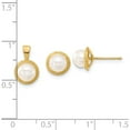 thumbnail image 3 of 14K Yellow Gold 5-6mm White Button Fwc Pearl Earring And Pendant Set Made In Canada xf629set, 3 of 5