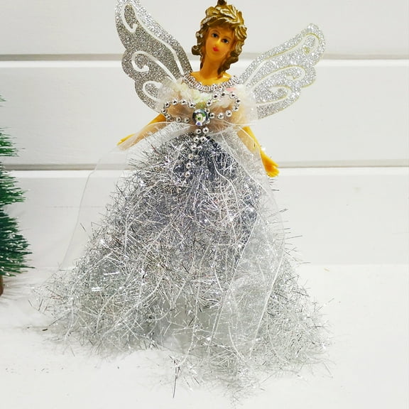 Clearance! Christmas Wing Standing Angel Doll Hanging Xmas Tree Pendants Home Decor 7.9*4.3*2.8 in Silver