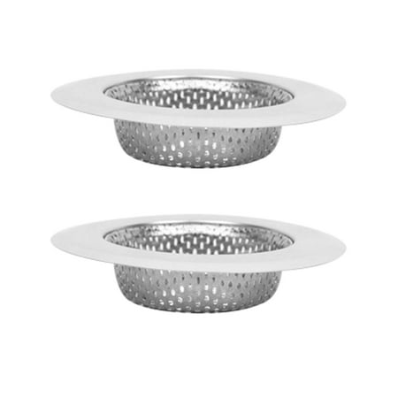 

2pcs For Bathroom Easy Clean Kitchen Sink Strainer Hair Catch Stainless Steel