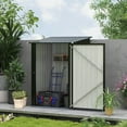 thumbnail image 5 of Barara King Outdoor Sheds, Outdoor Storage Tool House,3.3' x 3.4' Lean-to Garden Storage Shed with Lockable Door, Dark Gray, 5 of 16