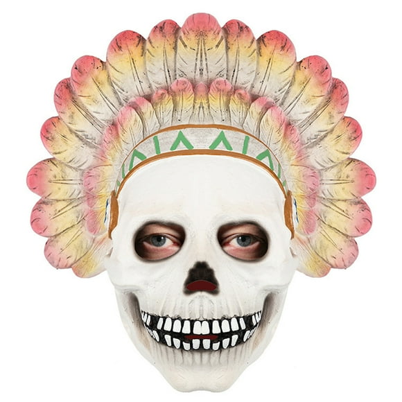 Máscara facial completa de látex de Halloween Indian Chief para cosplay