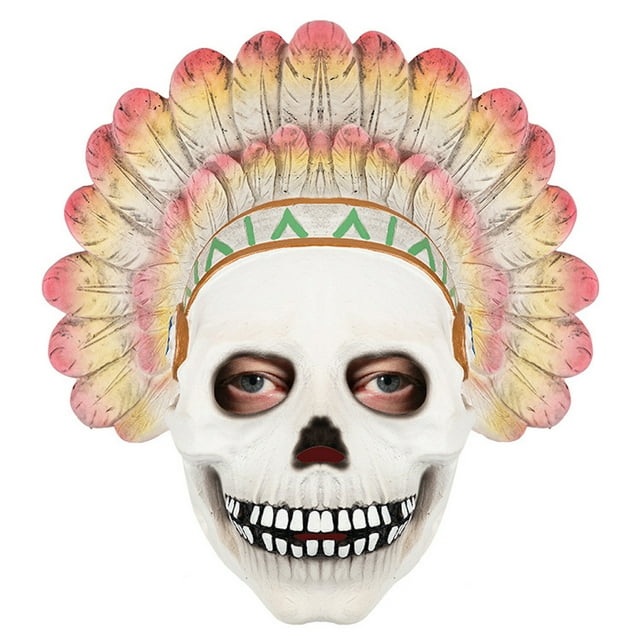 Máscara facial completa de látex de Halloween Indian Chief para cosplay