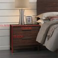 thumbnail image 4 of Bowery Hill Table de Chevet 2 Tiroirs en Tabac Rustique et Bronze Foncé, 4 of 4