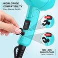 thumbnail image 5 of Lura Travel Hair Dryer Dual Voltage Mini Folding Handle Hair Blow Dryer with Concentrator,Blue, 5 of 8