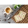 thumbnail image 3 of Letter B Initial Monogram - Tan Dots Foam Coaster Set of 4, 3 of 3