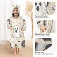 thumbnail image 3 of FORMRS Wearable Blanket Hoodie with Sleeves for Kids Cozy Flannel Sweatshirt, Halloween Black Pumpkins, 3 of 7