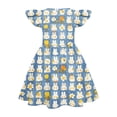 thumbnail image 4 of yuCgh Flutter Sleeve Princess Easter Dress for Girls, A-Line Summer T-Shirt Dress, Soft & Playful Casual Easter Dress for Kids,Blue 160, 4 of 4
