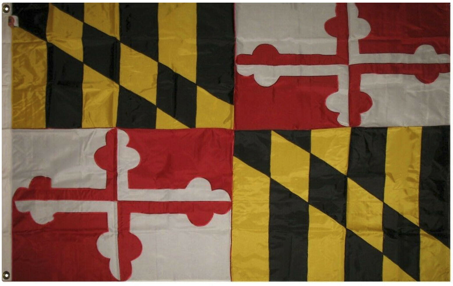 4x6 Embroidered Sewn State of Maryland flag 4'x6' banner grommets clips 
