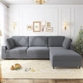 thumbnail image 2 of MUZZ L Shaped Sectional Sofa, Convertible 107" Oversize Modular Sectional Sofa, 3 Seater Sectional Couch with Pillows and Chaise Lounge for Living Room/Apartment, Dark Grey,Right, 2 of 7