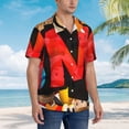 thumbnail image 4 of Lsque Sml Jeffy Pattern Hawaiian Shirt for Men Unisex Summer Beach Casual Short Sleeve Cotton Linen Button Down Shirts-Small, 4 of 6
