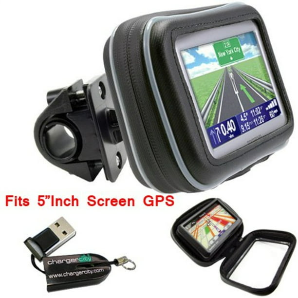 ChargerCity 5" Screen Water Resistant GPS Case w/Security Screw Heavy Duty Bike Motorcycle Handle Mount for Garmin Drive Smart Assist Nuvi 57 56 55 52 51 50 2589 2597 LM LMT TOMTOM Via GPS Walmart.com