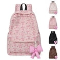thumbnail image 2 of Versatile Lightweight Bowknot Patchwork Backpack for Students Casual Daily Carry, 2 of 9