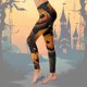 thumbnail image 3 of Gibobby Leggings con bolsillos dama Leggings de cintura alta con estampado para Halloween para mujer, pantalones de yoga, correr, Fitness diario（Negro， S), 3 of 4