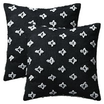 Unique Bargains 2 Pcs Jacquard Decoration Throw Pillow Cover Black 18" x 18"