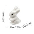 thumbnail image 3 of SLYNSHome Flocked Bunny Easter Decor White Moss Rabbit Figurines for Table Centerpieces Spring Garden Tabletop Sculpture, 3 of 7