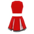 thumbnail image 3 of MSemis Kid Girls Cheerleading Dance Outfits Sleeveless Crop Top with Pleated Skirts, 3 of 5